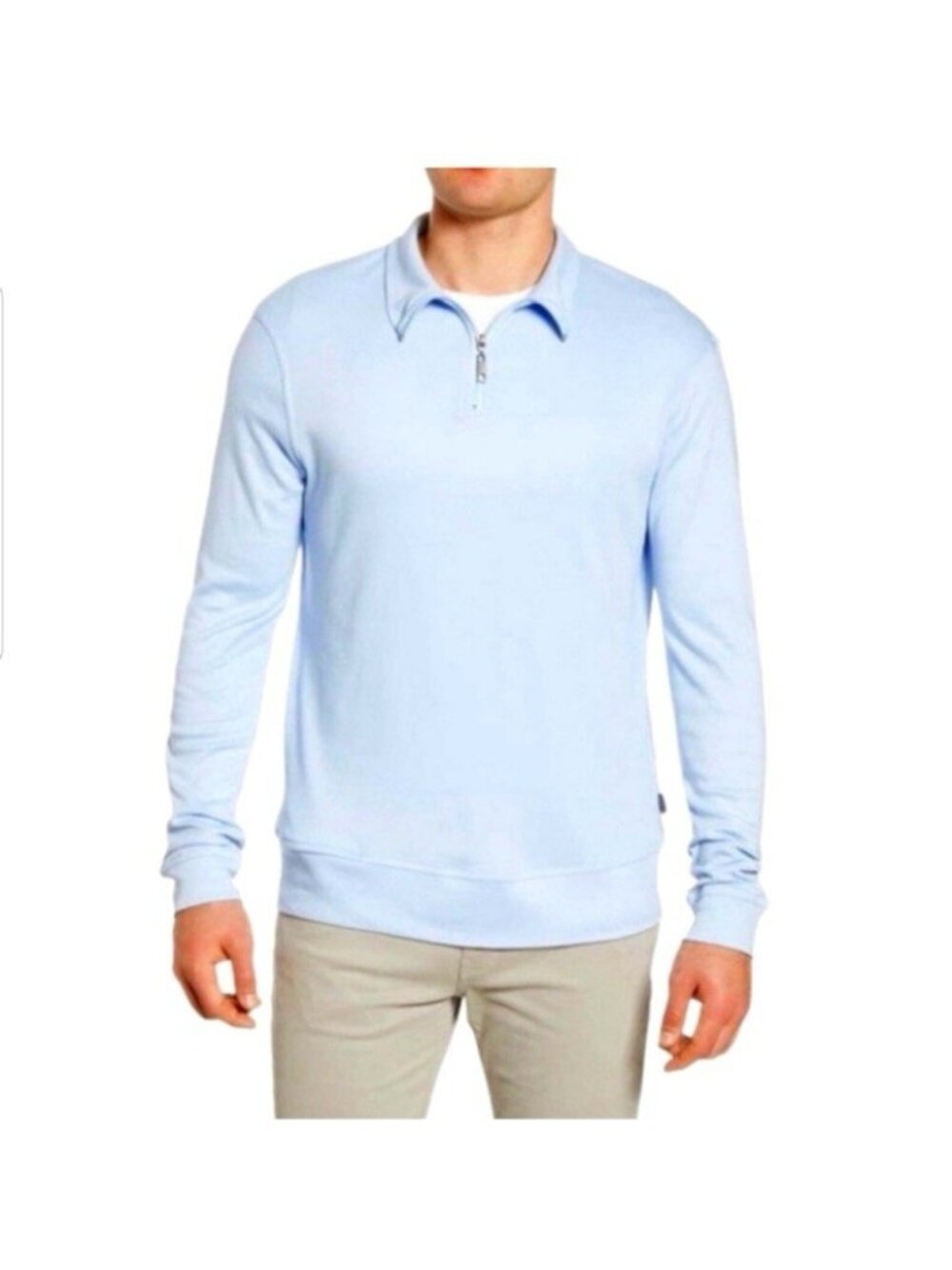Stone Rose Performance Quarter Zip Pullover XXL Sky Blue Knit Collared NWT